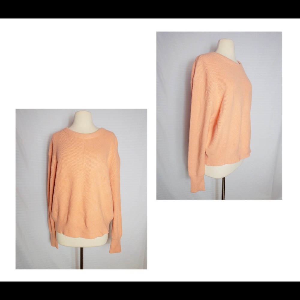 Elodie Knit Crewneck Pullover Sweater XL Orange